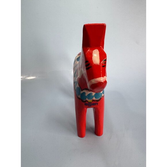 Rare Swedish Red Dala Siljan's Horse By Nils Olsson Hand-Painted Folk Art 7" - Picture 3 of 5